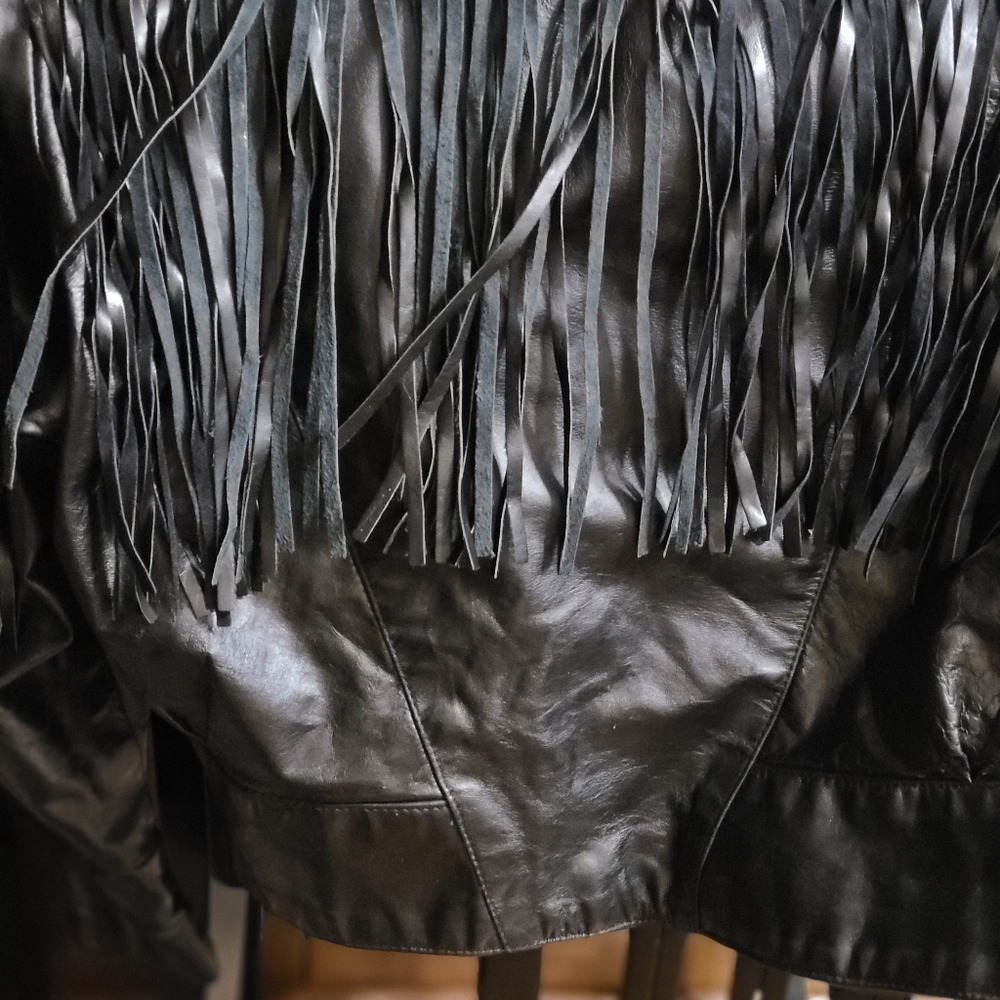 Genuine Leather Fringed Jacket - Picture 7 of 7
